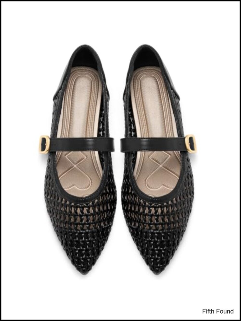Mesh Mary Jane Ballet Flats Pointed Toe Woven Comfort Buckle Shoes